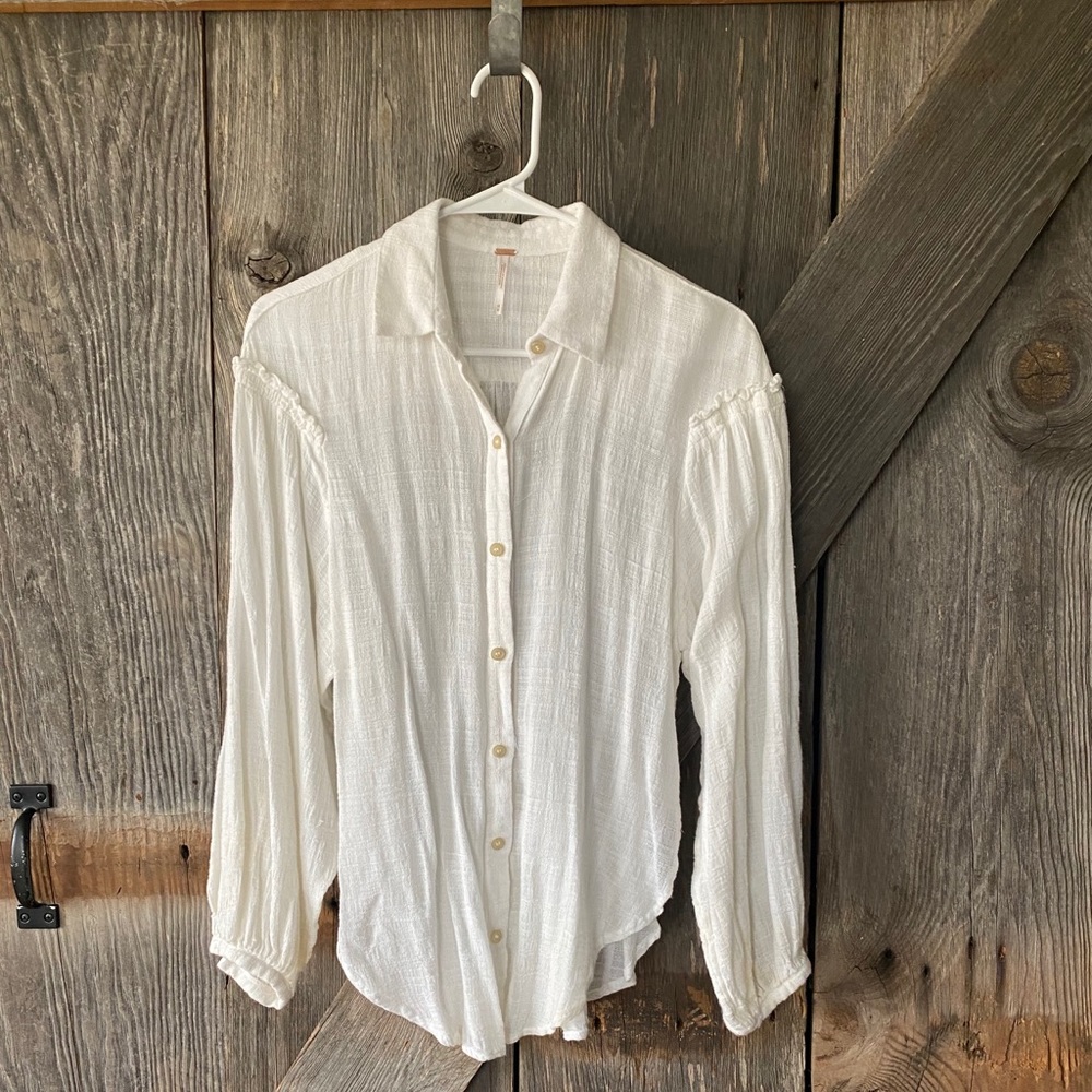Free people white muslin top